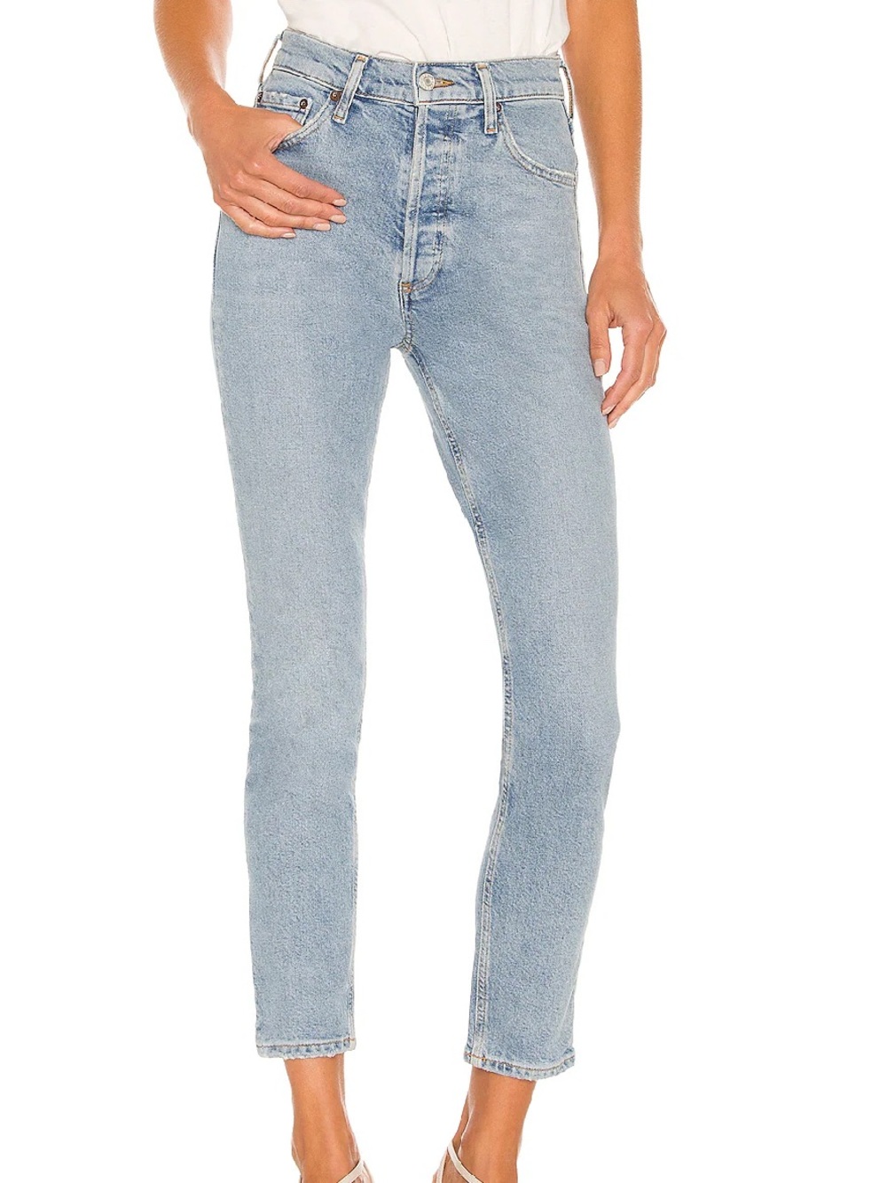 AGOLDE Nico High Rise Slim Jeans in Cliffside Blue Size 28